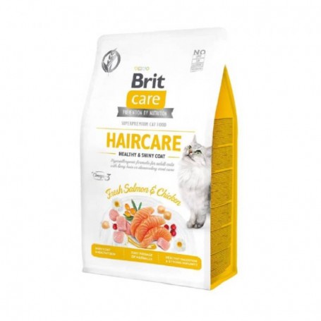 Hrana uscata pentru pisici Brit Care Cat GF Haircare Healthy & Shiny Coat 2kg